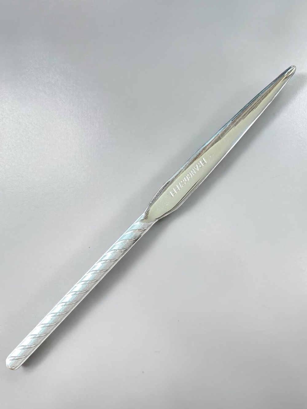 Elegant vintage letter opener, Sidelor steel company in France, one of a kind